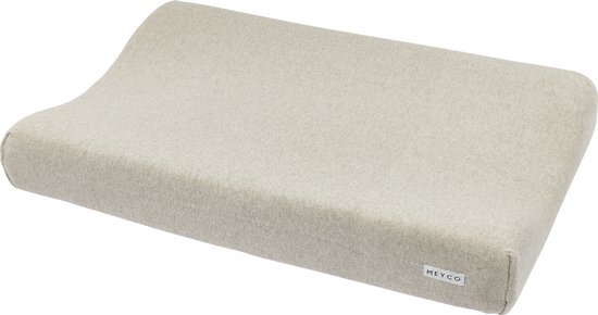 Meyco Baby Knit Basic aankleedkussenhoes - sand melange - 50x70cm