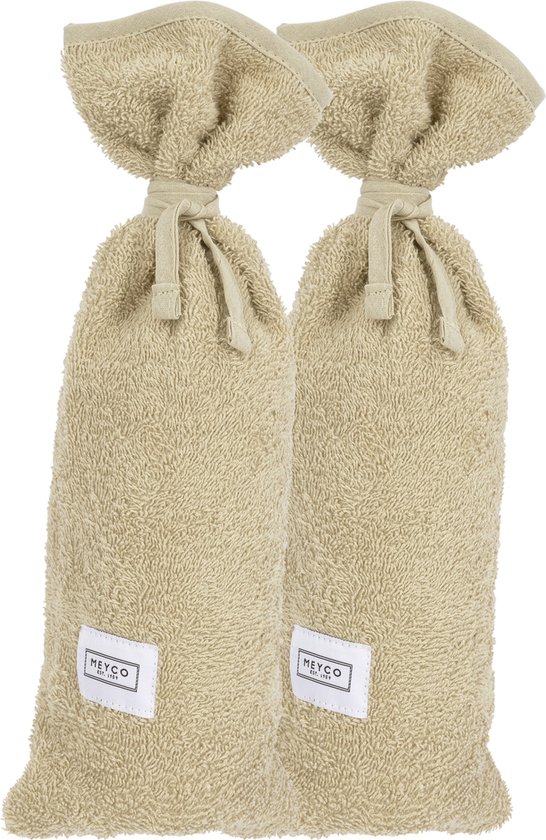 Meyco Baby Uni kruikenzak - 2-pack - badstof - sand