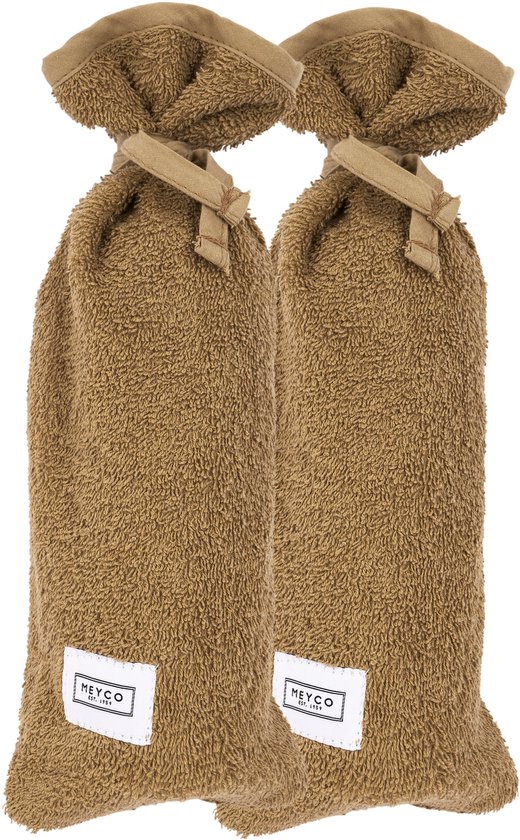 Meyco Baby Uni kruikenzak - 2-pack - badstof - toffee