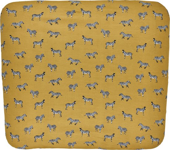 Meyco Baby Zebra Animal aankleedkussenhoes - honey gold - 85x75cm