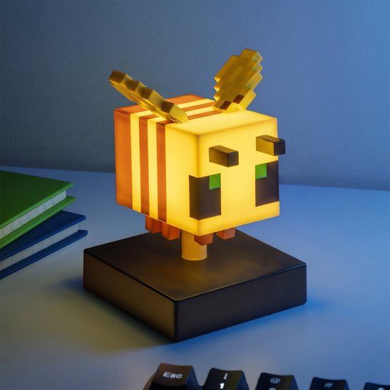 Minecraft Bee Lamp – 11 cm LED Tafellamp, Zachte Gloed, Werkt op Batterijen