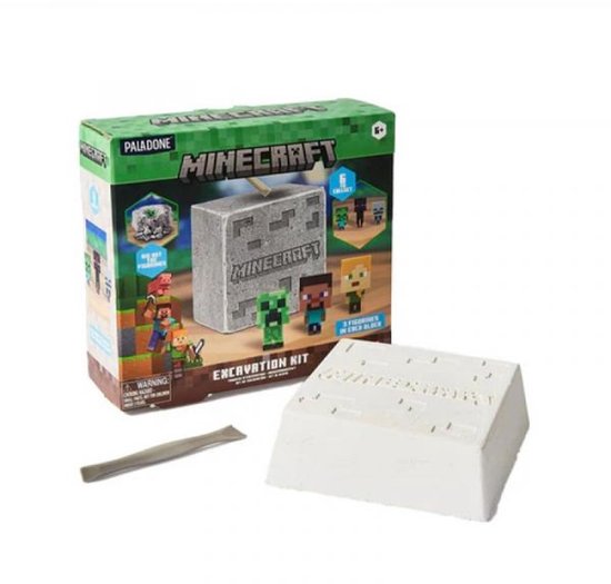 Minecraft Excavation Kit – Officieel Gelicentieerde Opgraafset met 3 Mini‑Figuren, Creatief Speelgoed voor Minecraft‑Fans- Paladone