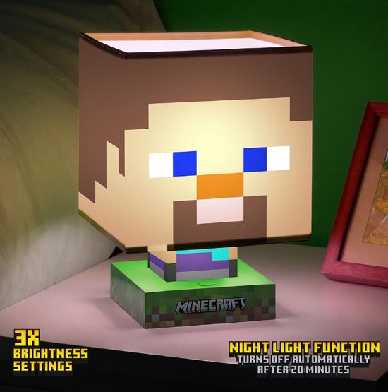 Minecraft: Steve Icon Lamp van Merkloos