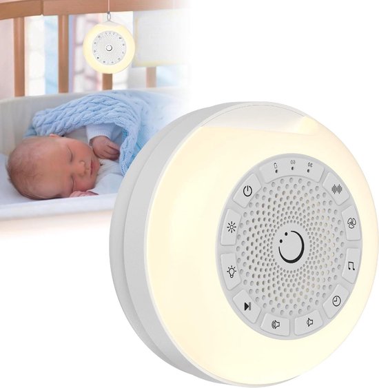 Mini Geluidsmachine - Witte Ruis - Baby Slaap - Compact Ontwerp - Draagbaar - Wit