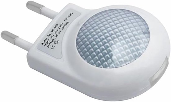 Mini LED Slak Nachtlampje Met Lichtsensor – Automatisch – Wandlamp – voor Kamers en Slaapkamers – Wit