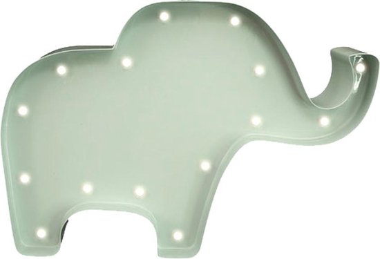 Mini Marquee-lights - Olifant - LED lampje - Grijs - H 14 cm x B 23 cm x D 5 cm van MINI