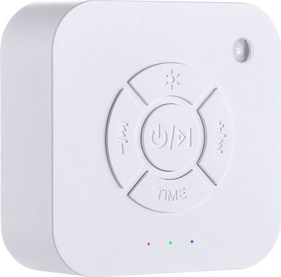 Mini witte speen voor het slapengaan, met 9 rustgevende geluiden, een ademend lichteffect, een timer en USB-oplaadmogelijkheid. Geschikt voor baby's, gezinnen, kantoren en op reis. van Merkloos