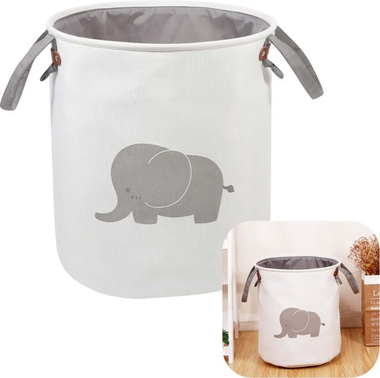 MIRO® Wasmand - Kinder Speelgoed Opbergmand - Babykamer & Kinderkamer - Speelgoedmand - Opvouwbaar - Olifant