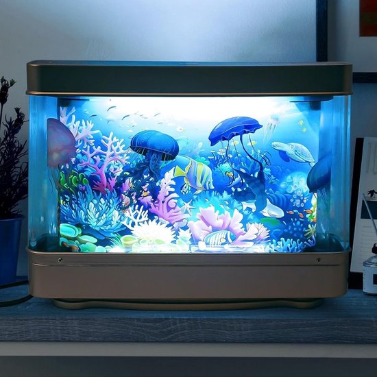 MIVRAY LED Nachtlamp - Kunstmatig Aquarium - LED Nachtlamp voor Kinderen - Energie via Netvoeding - 11 cm - Meerkleurig van Merkloos
