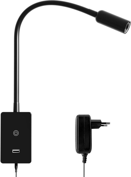 MKSS® Bedlampjes Hoofdbord - Leeslampjes - Bedlamp Slaapkamer Volwassenen - Zwart van Merkloos