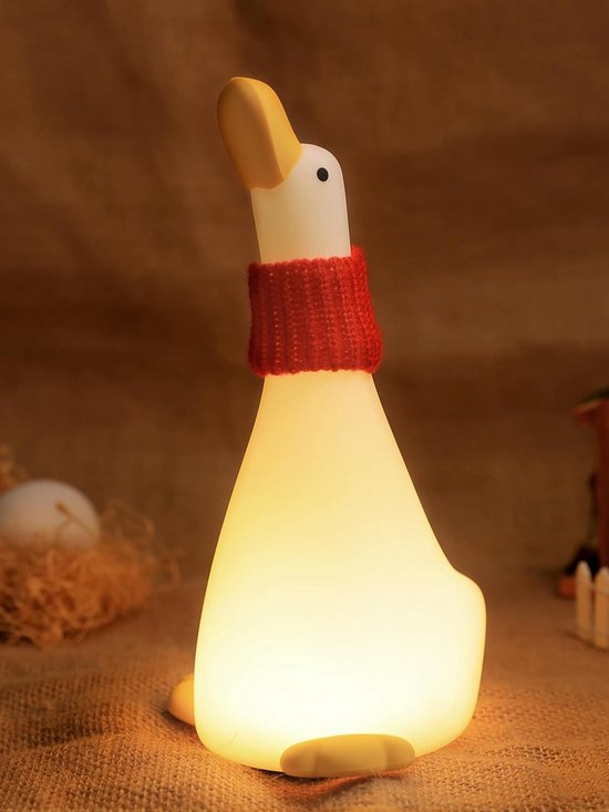 Mmgoqqt 1 Stuk Siliconen Nachtlampje Knuffelbare Eend Slaapkamerlicht Wit - Druk-Aan Tactiel Sensor 3 Lichtstanden Oplaadbaar Timer Zachte LED Verlichting van Merkloos