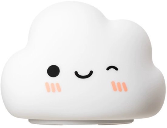 Mmgoqqt 1 Stuk Wolken Siliconen Nachtlampje Slaapkamer Knuffellamp Wit - Druk-Aan Sensor 7 Kleuren Verloop 3 Lichtstanden Oplaadbaar van Mmgoqqt