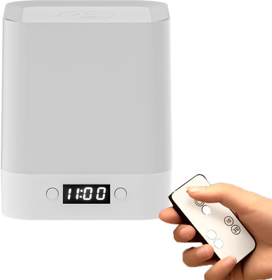 Mmgoqqt - Nachtlampje - Camper Ambiënt Lamp - 4800mAh Lange Accuduur - 3 Kleur Temperatuur - Slimme Klok - Verborgen Handvat - Zuiver Wit - 94x105mm - 5V van Merkloos