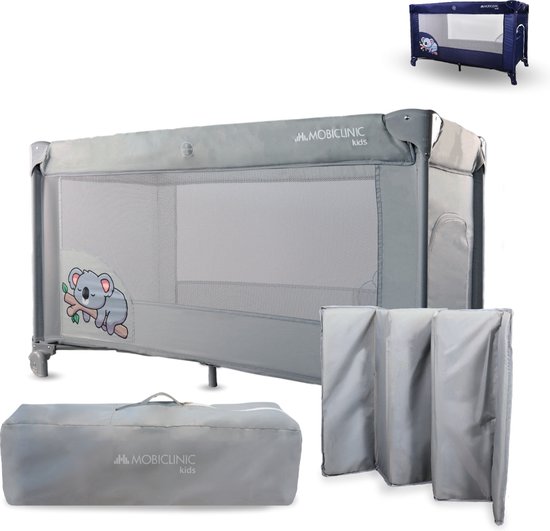 Mobiclinic Mofli - Reiswieg - Reisbed - Campingbedje - Inklapbaar - Met transporttas - Ademende stof - 2 in 1 - Tot 15kg - Zij-ingang met rits - Babybox - Verwijderbare gewatteerde bodem - Wielen van Mobiclinic