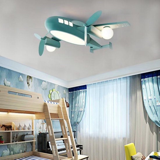 Moderne Dimbaar LED Plafondlamp Kinderkamer Vliegtuig 48W - Wit/Warm/Koud Licht - Ø60cm of Ø70cm