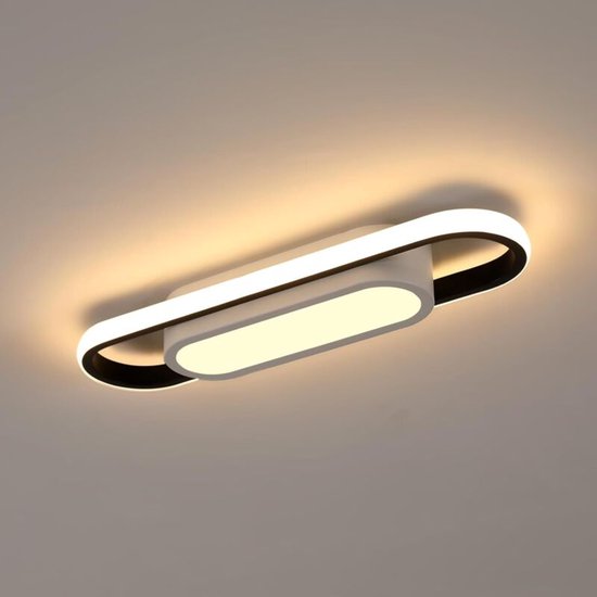 Moderne LED-plafondlamp, 30W 3000LM 3000K, rechthoekige plafondlamp met warm wit licht, acryl plafondlamp, geschikt voor woonkamers, slaapkamers, keukens, gangen en studio's.