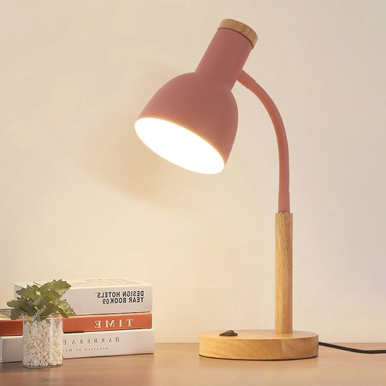 Moderne Scandinavische bureaulamp met verstelbare lampkop voor slaapkamer en studeerkamer
