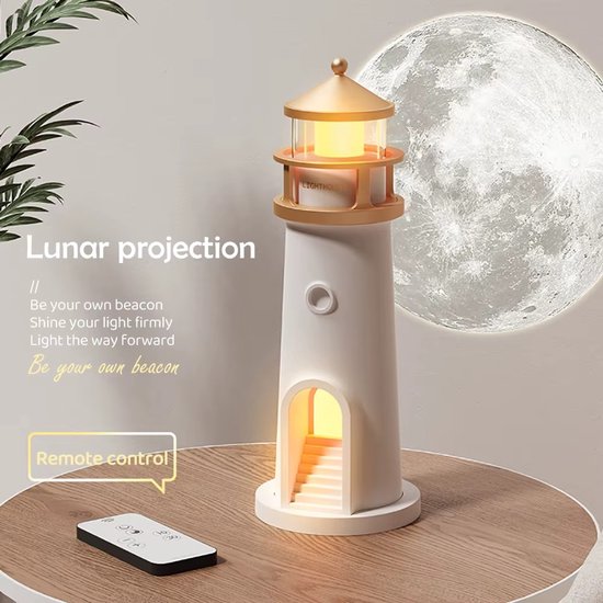 Molain Maan Projector Nachtlamp - Met speaker & bluetooth - Afstandsbediening - Timer - Decoratieve tafellamp - Sfeerverlichting van Merkloos