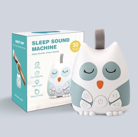 Mr-Vision Witte Ruis Apparaat - White noise machine Baby Slaaphulp met 30 Geluiden, Nachtlampje, Timer en Oplaadbaar, Rustgevend Geluid voor Betere Slaap Baby en Volwassenen van Merkloos