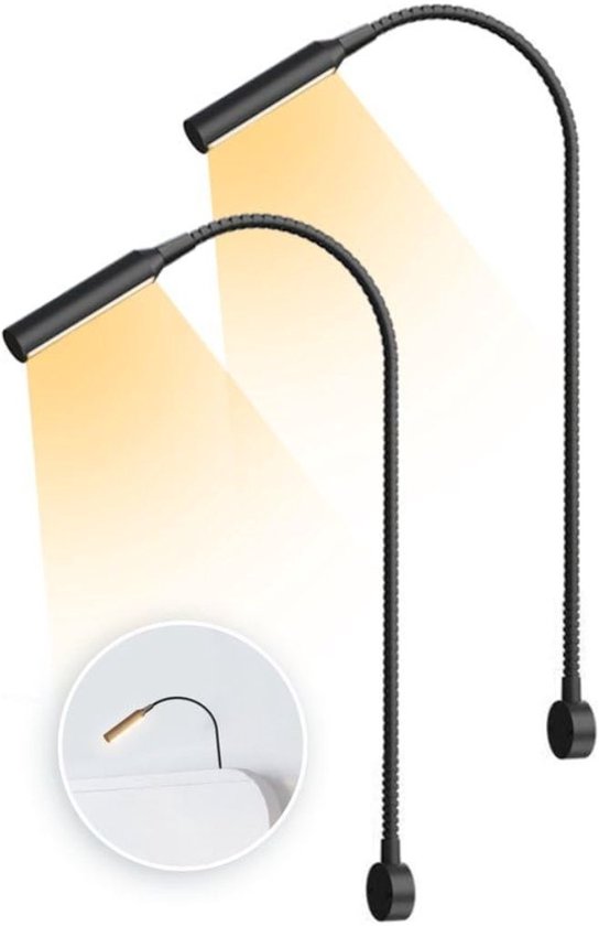 MRKK® Bedlampjes Hoofdbord - Leeslampjes met Meerdere Standen - Bedlamp Slaapkamer Volwassenen - Zwart van Merkloos