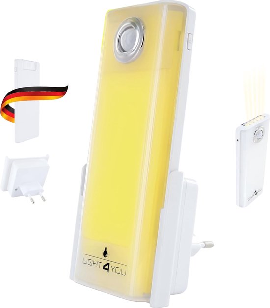 Multifunctioneel LED Nachtlicht | 4in1 Stopcontact Licht | Noodlicht met Bewegingssensor | Oplaadbaar | Inductie Oplaadfunctie van Merkloos