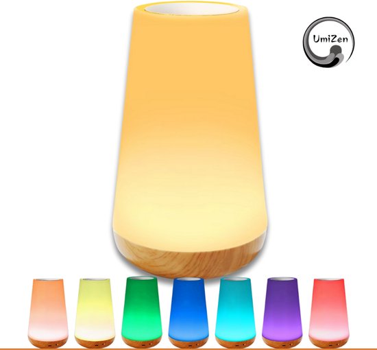 Multifunctionele draadloze LED-Nachtlamp-Sfeer lamp-Leeslamp-Babykamer lamp-13 kleuren-Draadloos-Dimbaar-Touch bediening-USB-C oplaadbaar van Aigostar