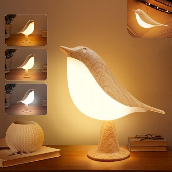 MUPOO Draadloos Nachtlampje Kinderen Vogel Met Aromatherapie Functie - Dimbaar & 3 Kleuren - Oplaadbare Tafellamp voor Slaapkamer & Kinderkamer - Ideaal Leeslamp & Borstvoeding Lamp-Sfeerverlichting-1 stuk van MUPOO