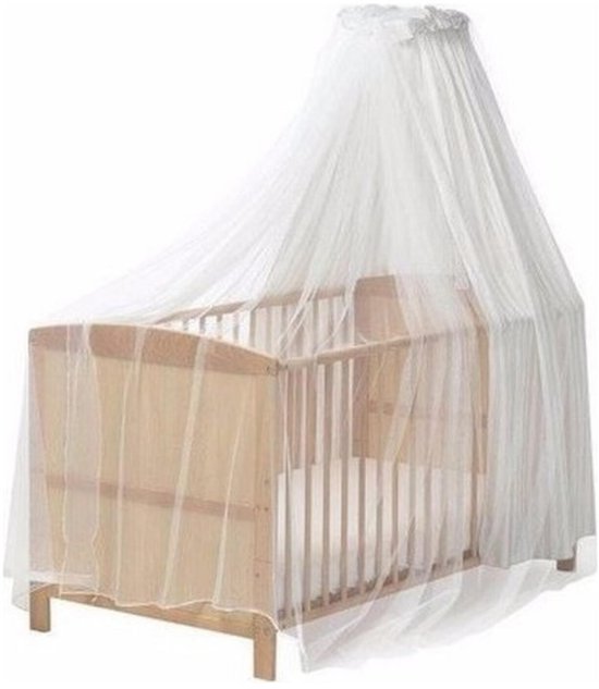 Muskietennet voor baby ledikant - wit - insectenbescherming - babybed/wieg klamboe - babykamer