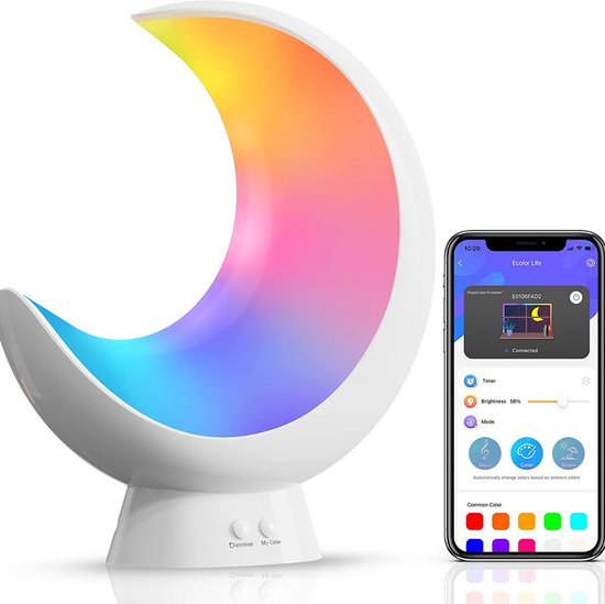 Nachtkast Lampje - Smart - Nachtlampje - Kleurverandering - Bedlampje - App-gestuurde Dimbare Touch Tafellamp - LED van Merkloos
