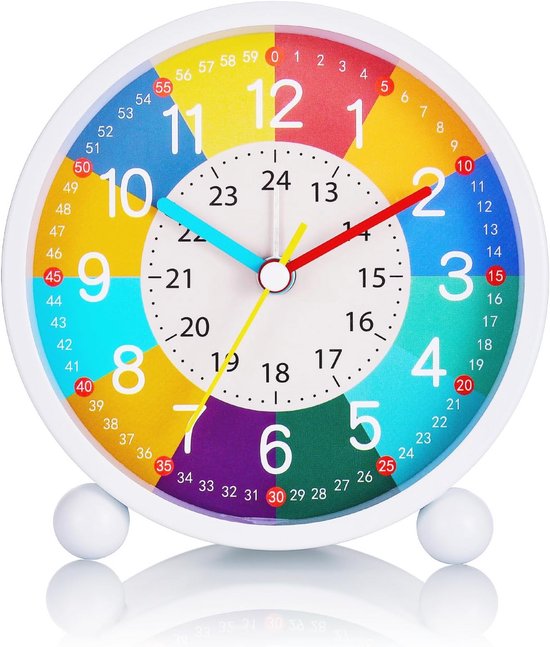 Nachtkastje klok met licht voor kinderen en zware slapers - 24-uurs wekker voor slaapkamers van Merkloos