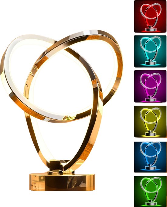 Nachtlamp - 10W LED Nachtlamp met Touch Dimfunctie, RGB met 10 Dimmodi, Nachtkastje Verlichting in Klaverblad Design voor Slaapkamer, Woonkamer, Huisdecor, Sfeer en als Cadeau van N/A
