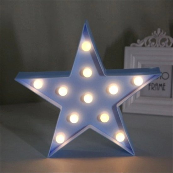 Nachtlamp Blauwe Ster - 27*27cm - Kinderkamer Babykamer