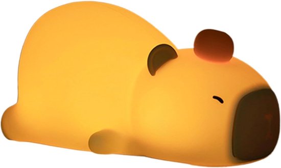 Nachtlamp Capybara - Dierenlamp Kinderlamp - Slaapkamer Decoratie - Zacht Siliconen Materiaal - 12 x 10 cm