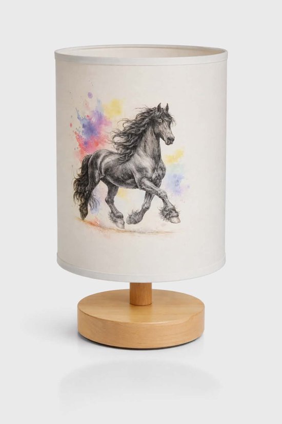 Nachtlamp - Kinder Led Lamp - Paard - Fries paard van Merkloos