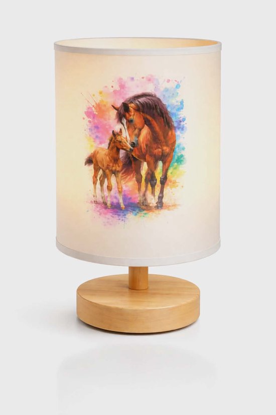 Nachtlamp - Kinder Led Lamp - Paard - Merrie en Veulen van Merkloos