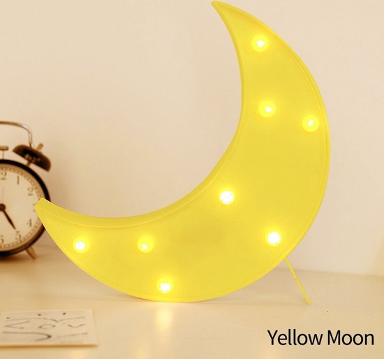Nachtlamp Maan - Geel - 24.5*18cm - Kinderkamer Slaapkamer