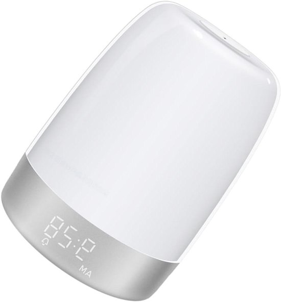 Nachtlamp met Alarm - Wekker Licht - Rustig Wakker Worden - Simuleert Zonsopgang - 15.1X10.6X10.6CM - Wit