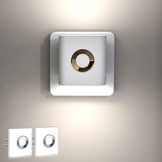Nachtlamp met Bewegingssensor (2 Stuks) - Stekkerlamp Warm Wit Dimbare Verlichting van Merkloos