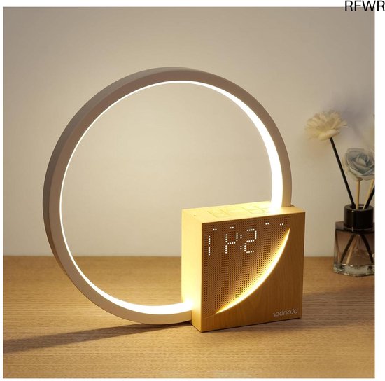 Nachtlamp met USB - Wekker Tafel Lamp - Slaap Geluiden - Geleidelijke Wekker - 10 Watt - Licht Geel