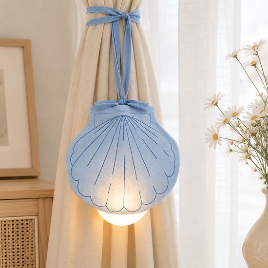 Nachtlamp - Nachtkastlamp - 20 cm - sfeerlicht - Decoratieve - Cartoon lamp - Oplaadbare bed koplamp - Mood verlichting -schelpvorm - Minimalistische woondecoratie - Stoffen hoes - Geschikt voor kinderkamers, slaapkamers, studentenkamers, erkers