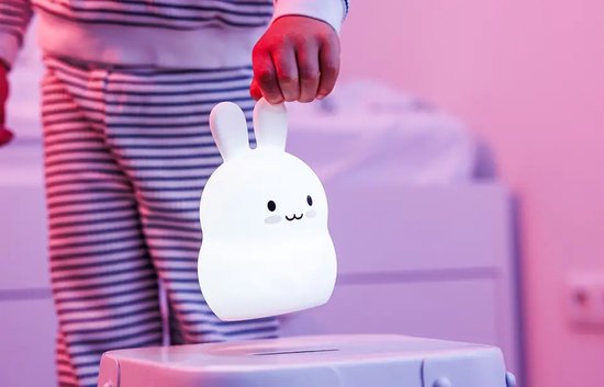 Nachtlamp - Nachtlampje - Kinderlampje - Babylampje - Nachtlamp Baby - Nachtlamp Kind - Slaaplampje - Oplaadbaar Nachtlampje - Siliconen Nachtlampje - Nachtlamp met Timer - Babykamer Lamp - Kinderkamer Lamp - Konijn Nachtlampje - Konijn Lamp