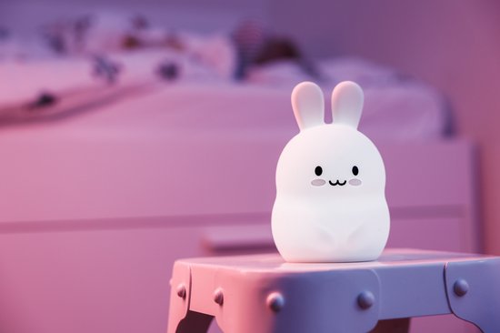 Nachtlamp - Nachtlampje - Kinderlampje - Babylampje - Nachtlamp Baby - Nachtlamp Kind - Slaaplampje - Oplaadbaar Nachtlampje - Siliconen Nachtlampje - Nachtlamp met Timer - Babykamer Lamp - Kinderkamer Lamp - Konijntje Nachtlampje - Konijntje Lamp