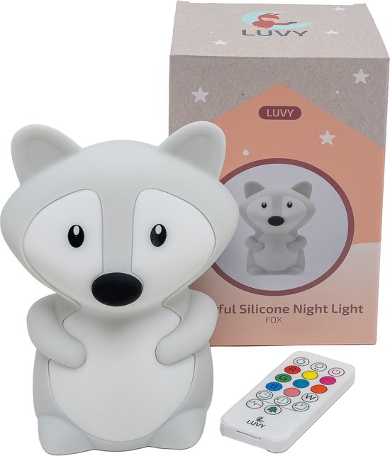 Nachtlamp - Nachtlampje - Kinderlampje - Babylampje - Nachtlamp Baby - Nachtlamp Kind - Slaaplampje - Oplaadbaar Nachtlampje - Siliconen Nachtlampje - Nachtlamp met Timer - Babykamer Lamp - Kinderkamer Lamp - Vosje Nachtlampje - Vosje Lamp