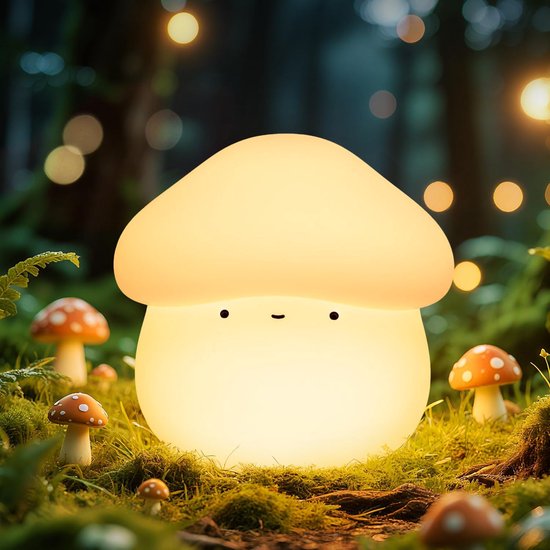 Nachtlamp - Nachtlampjes - Lampje Slaapkamer - Kinder Nachtlampje - Paddenstoel Nachtlamp - Siliconen Bedlampje - Oplaadbaar LED Nachtlicht - Touch Dimbaar - Oplaadbaar Nachtlampje Kinderen & Baby van PZCC