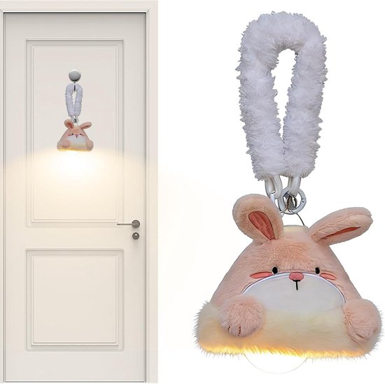 Nachtlamp Pluche Dier - Wandlamp Kinderkamer - Slaap Gemoedelijkheid - Draadloze Wandmontage - 10 x 10 x 10 cm - Konijntje
