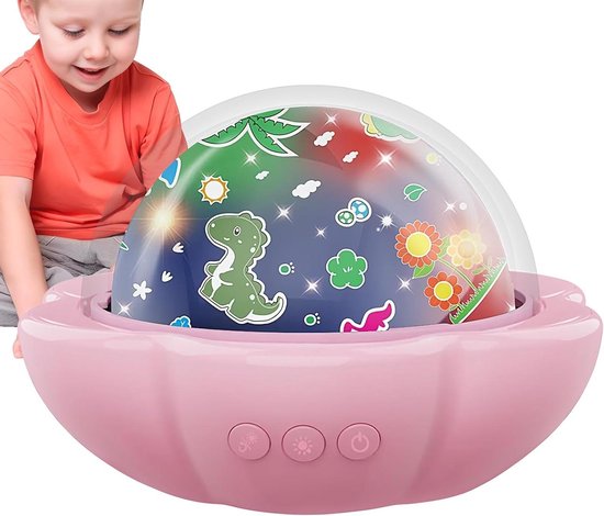 Nachtlamp Projector Kinderen - Sterrenhemel Lamp - Sfeerverlichting Kamer - Dubbele Thema Kappen - 13 x 13 x 9 cm