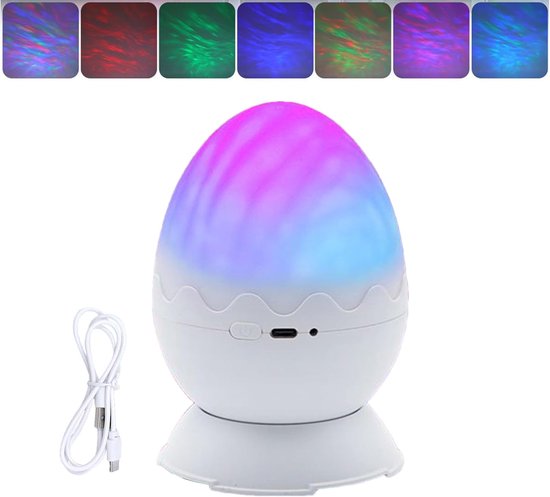 Nachtlamp Projector - Sterrenlamp Kinderkamer - Ontspannende Sfeer - Dinosaurus Ei Vorm - 10x13x10 cm