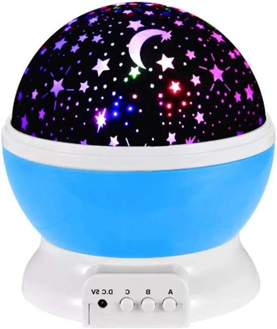 Nachtlamp Projector - Sterrenlamp Kinderlamp - Slaapkamer Decoratie - 360 Graden Rotatie - 14.5 cm Hoogte - Blauw Roze Paars