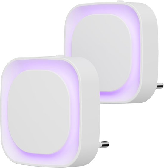 Nachtlamp Stopcontact met Schemersensor, 2 Stuks, Automatisch AAN/UIT, 3 Niveaus Helderheid Instelbaar, Zeer Geschikt voor Kinderkamer, Trap, Slaapkamer, Keuken, Badkamer, Roze - Veilig en Comfortabel Licht voor Elk Moment van Merkloos
