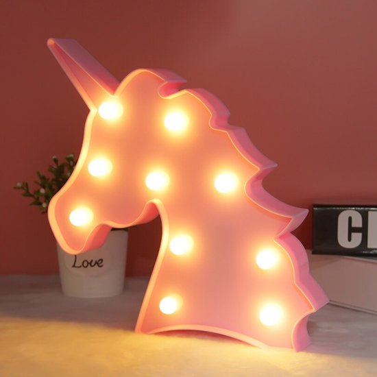 Nachtlamp Unicorn - Roze - 31.5*23cm - Kinderkamer Slaapkamer van Merkloos
